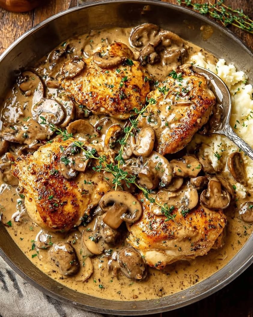 creamy chicken mushroom skillet