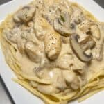 creamy chicken mushroom spaghetti