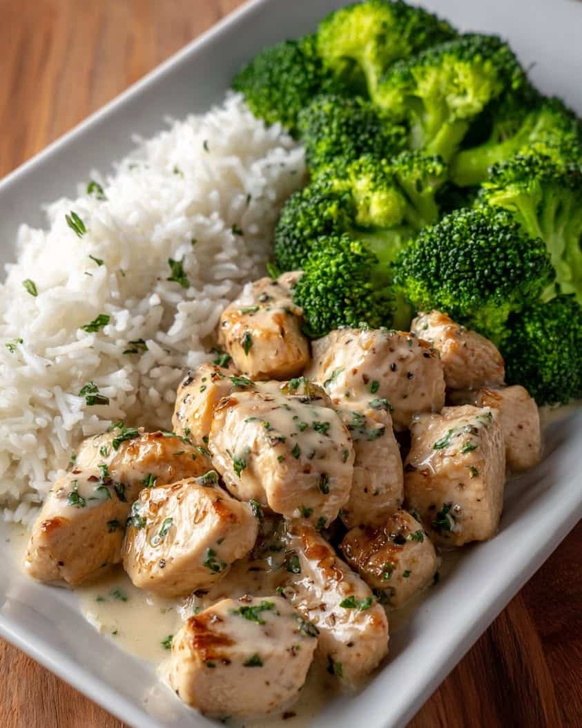 creamy garlic herb chicken bites