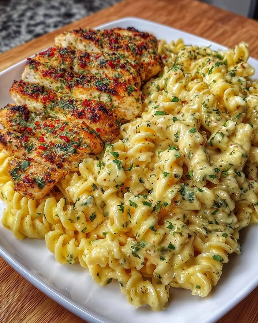 creamy garlic parmesan chicken pasta