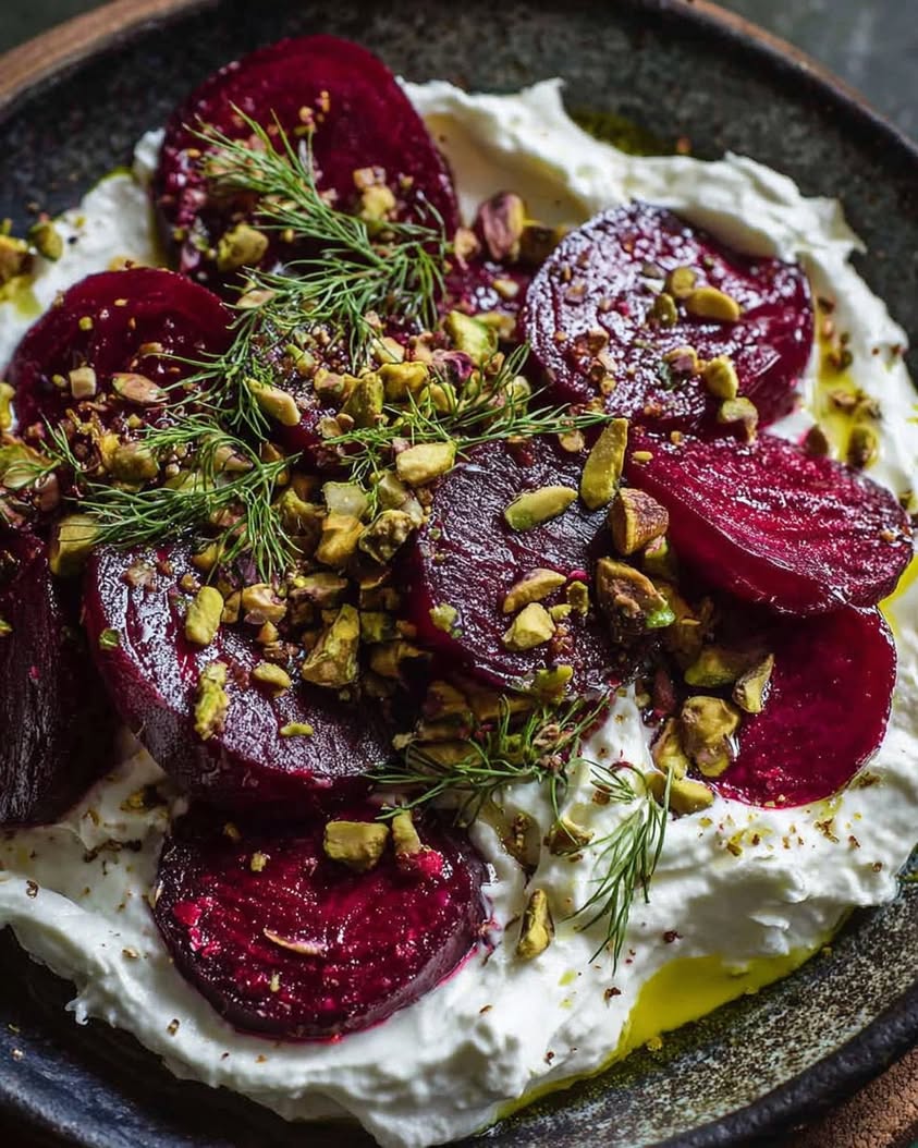 creamy whipped feta marinated beets 1