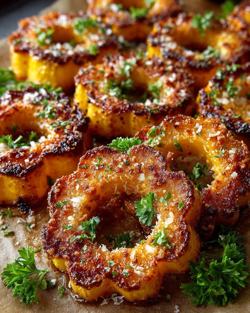 crispy baked delicata squash rings