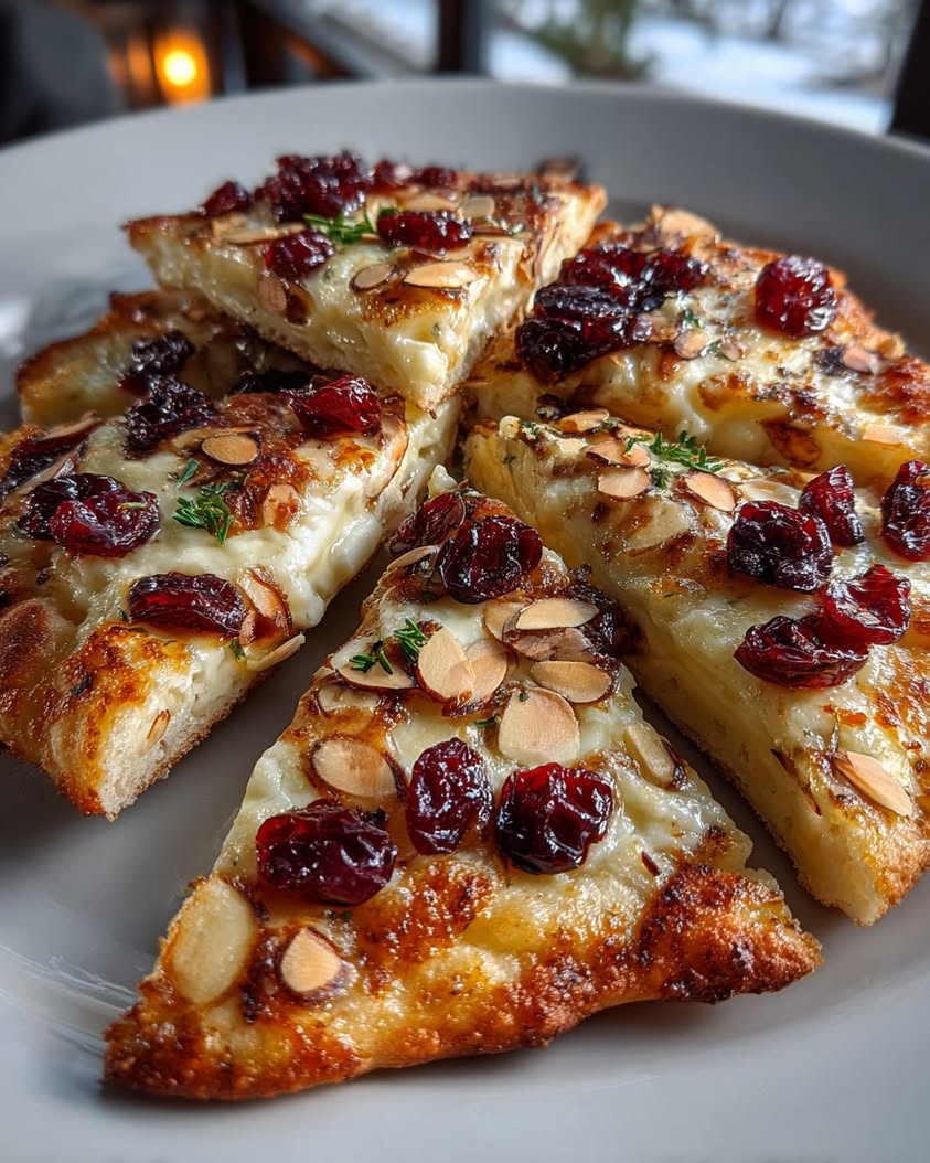 crispy brie cranberry flatbread 1
