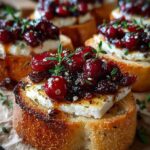 crispy crostini balsamic cranberries brie