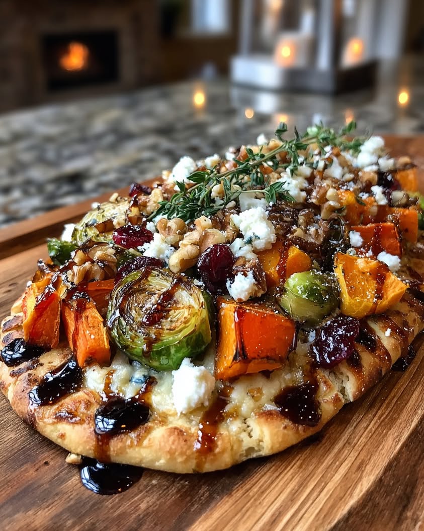 crispy flatbread butternut squash cranberries