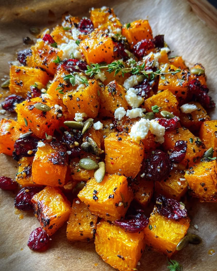 crispy honey roasted butternut cranberries