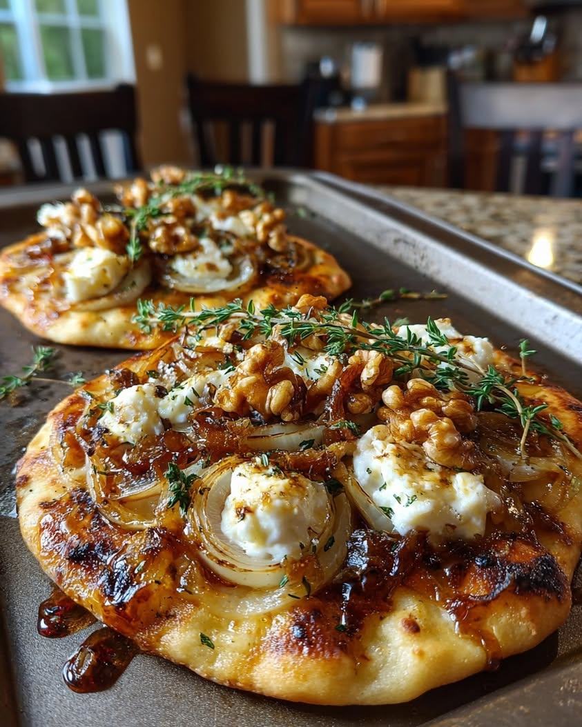 crispy naan brie caramelized onions