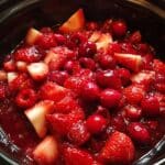 crockpot christmas jam cranberries strawberries