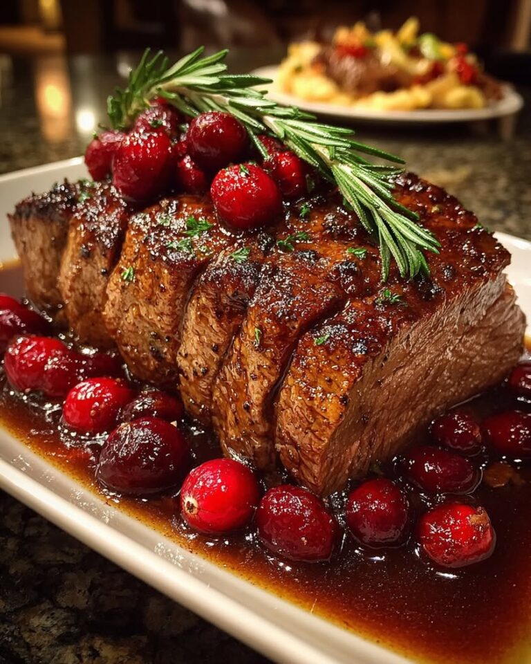 elegant cranberry balsamic roast beef