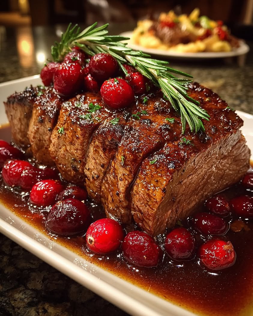 elegant cranberry balsamic roast beef