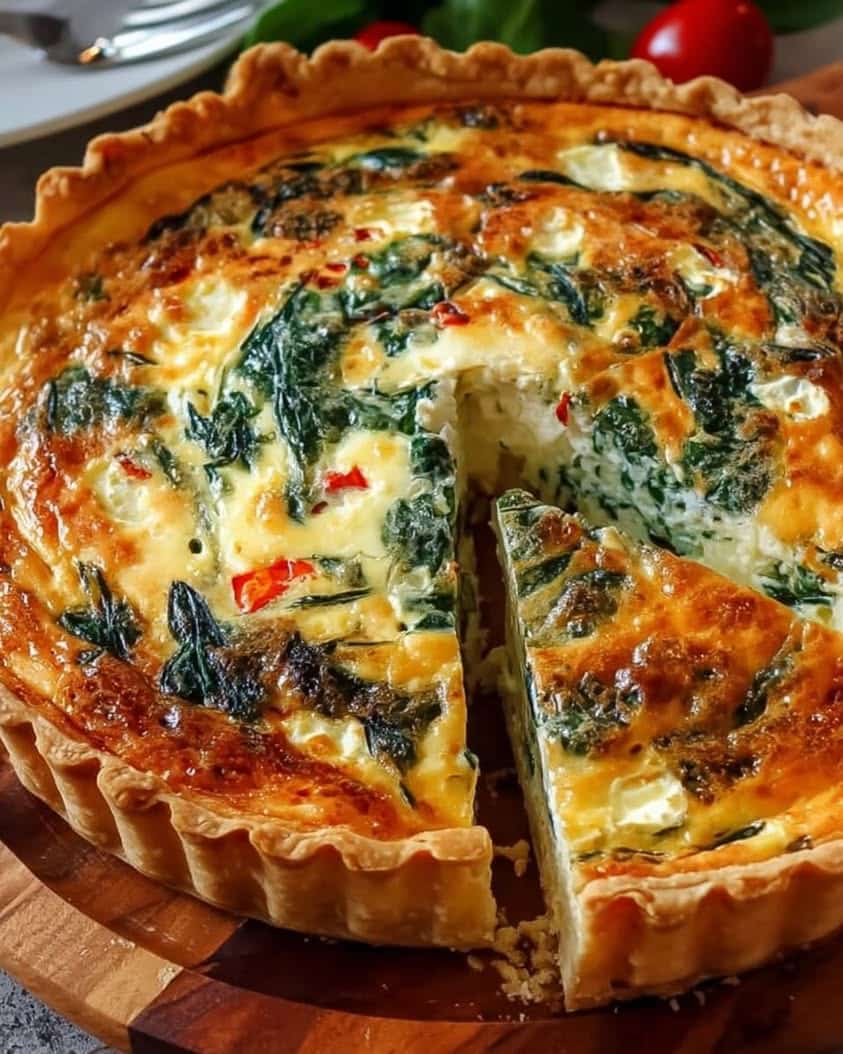elegant ricotta spinach quiche