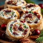 festive christmas cranberry roll ups