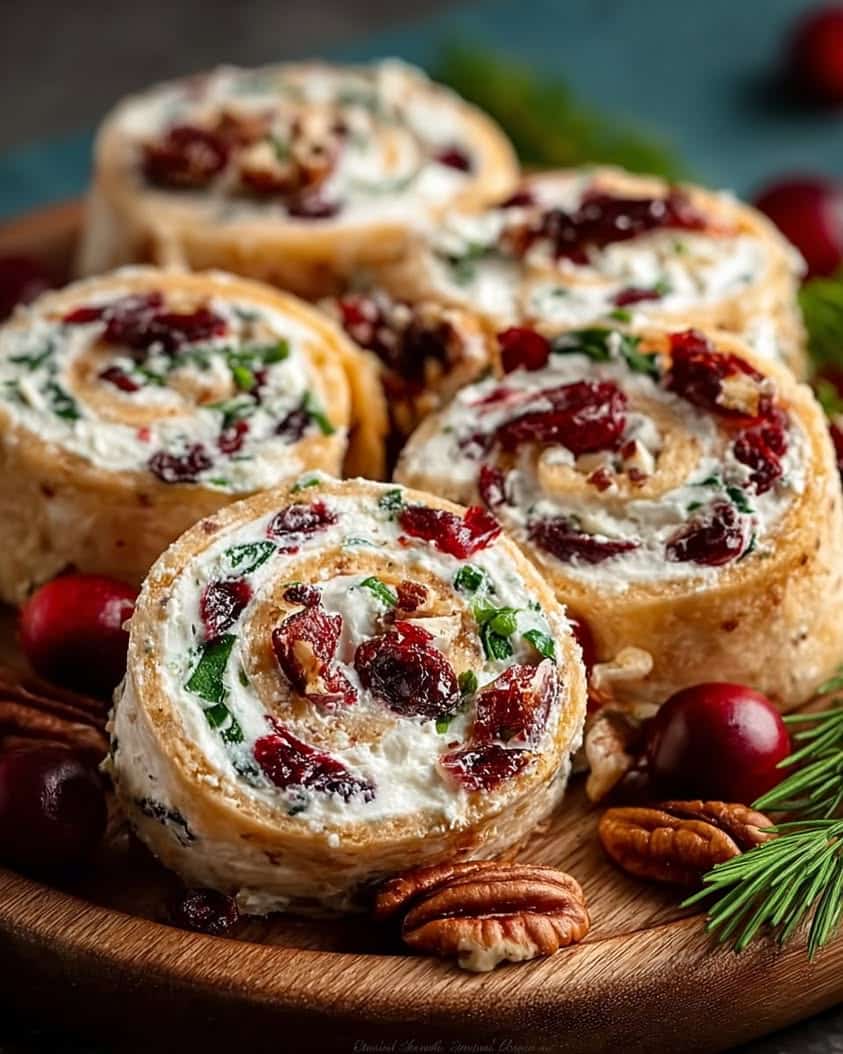 festive christmas cranberry roll ups