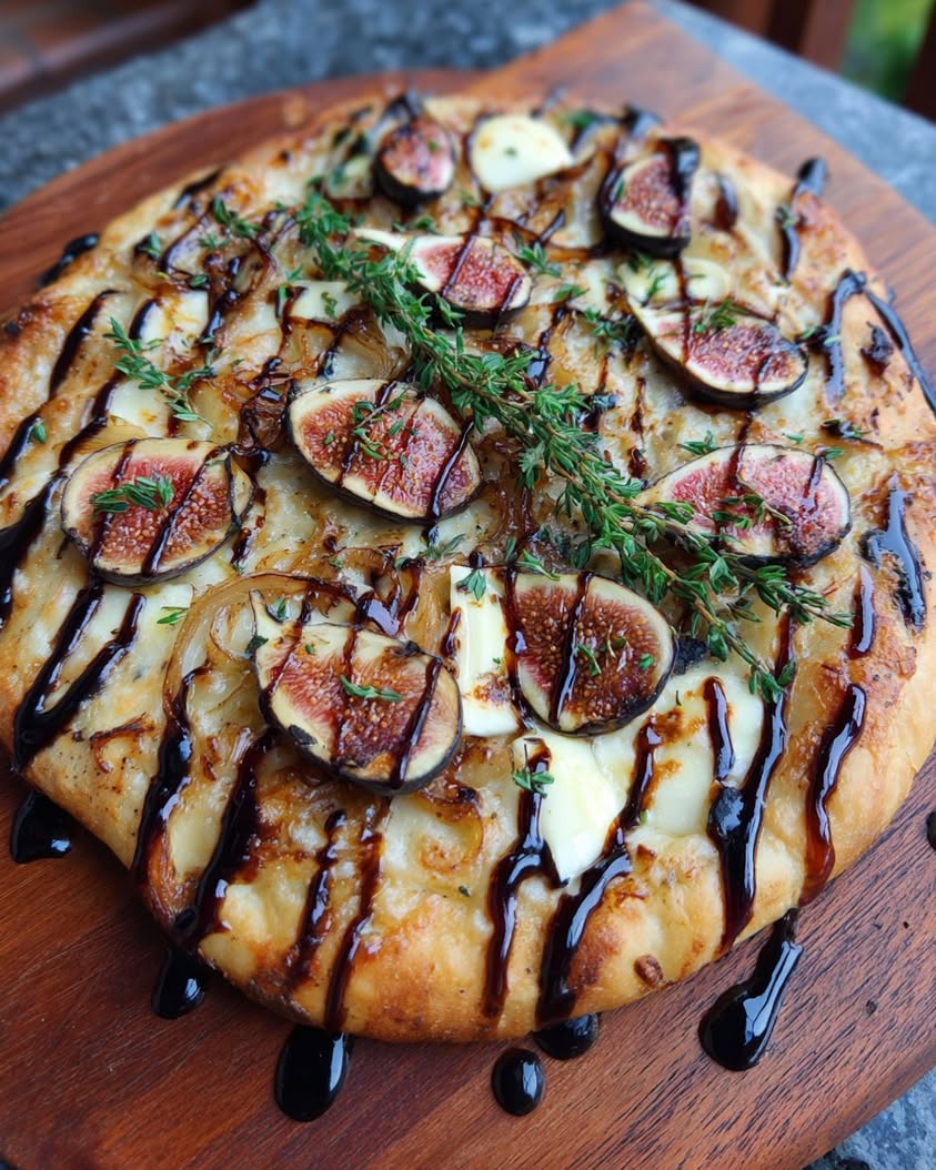 festive fig brie onion flatbread