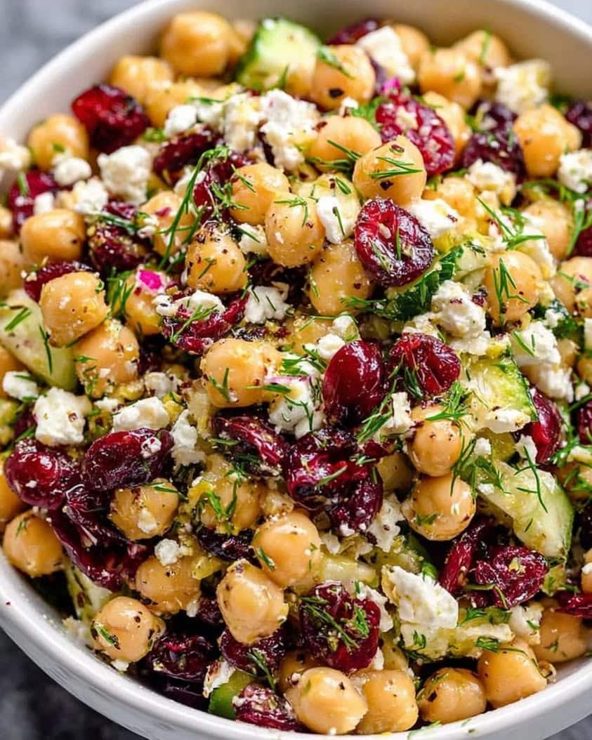 feta cranberry chickpea salad 1