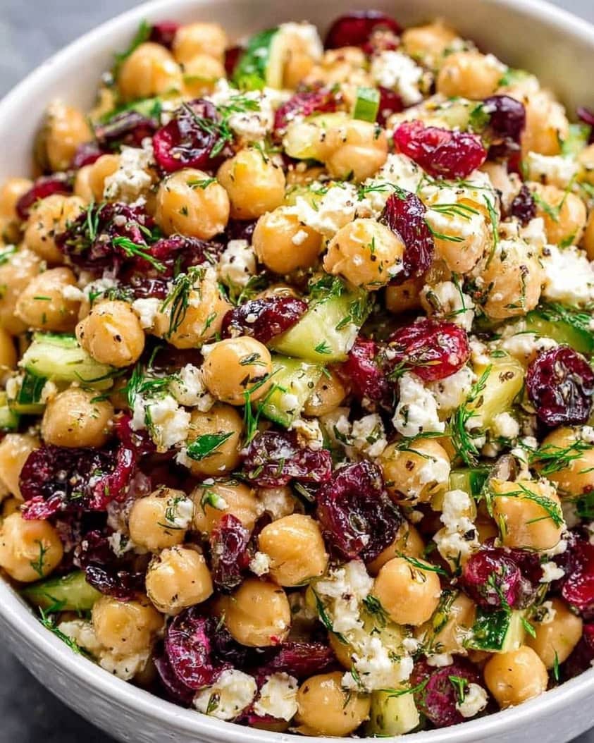 feta cranberry chickpea salad