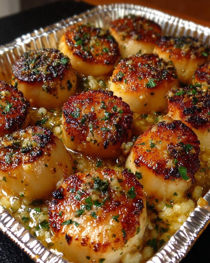 garlic butter baked scallops 1