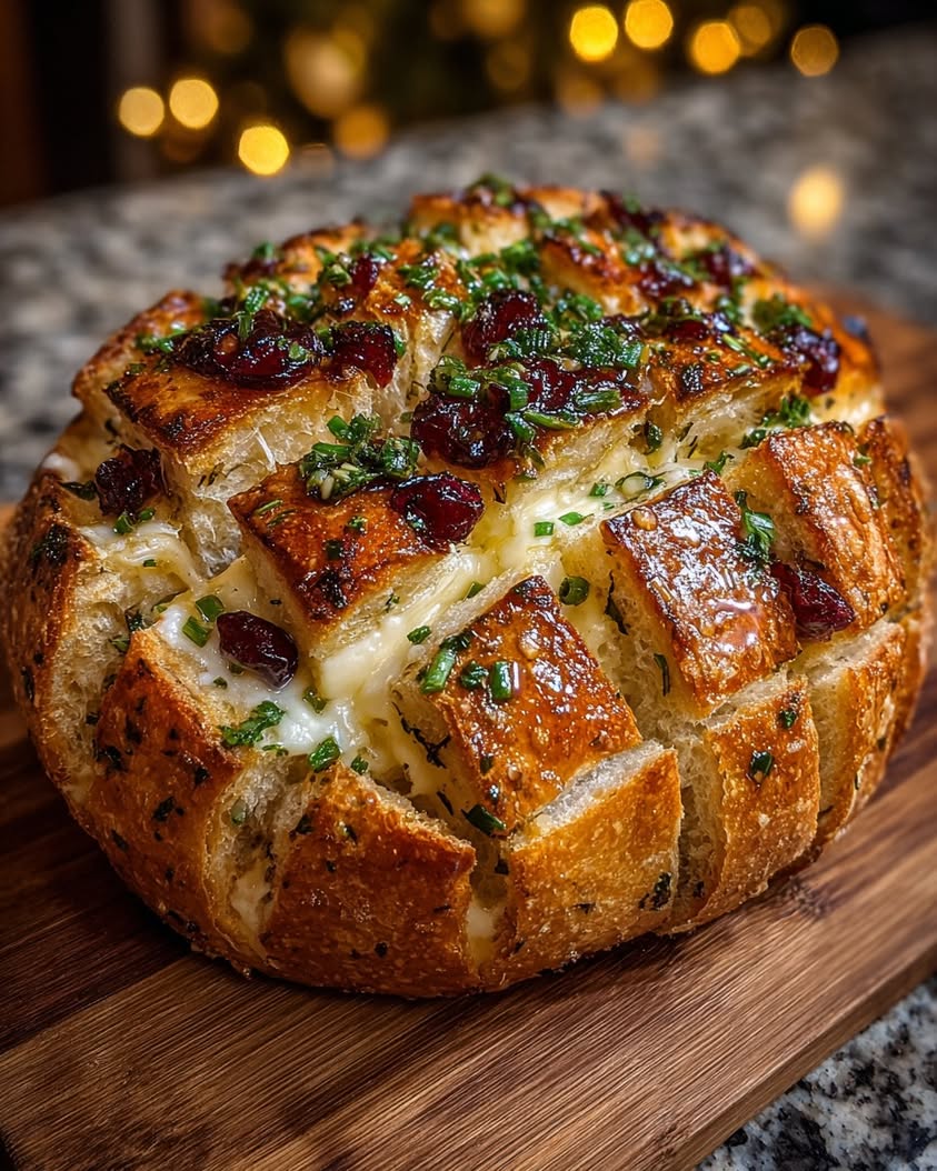 garlic herb sourdough brie cranberry