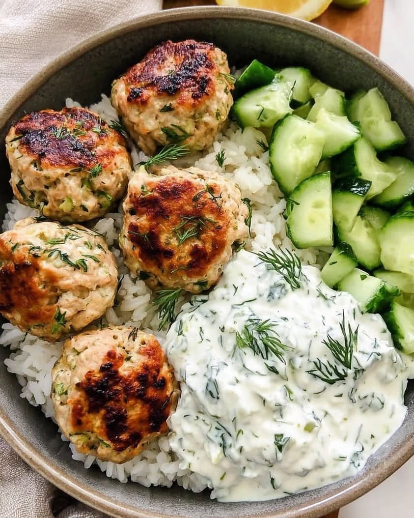 greek chicken meatballs tzatziki 2