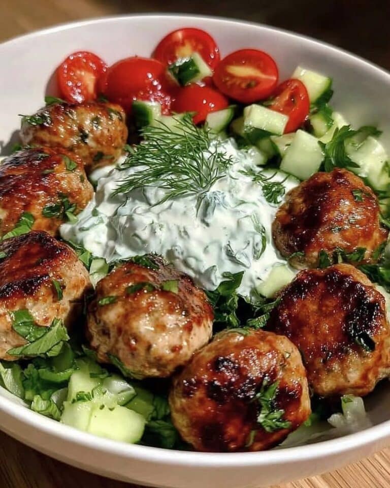 greek chicken meatballs tzatziki