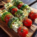 greek feta cucumber bite skewers