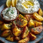 greek roasted potatoes whipped feta
