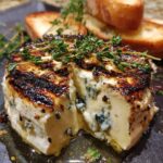 grilled blue cheese thyme garnish
