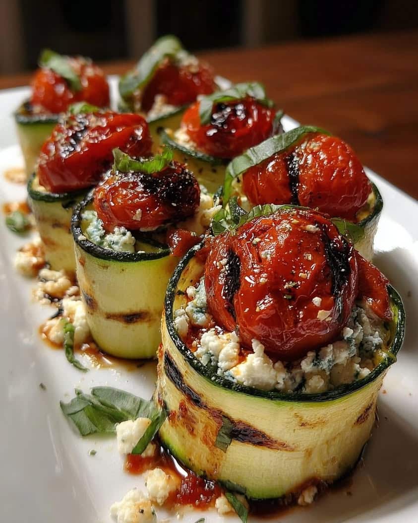 grilled zucchini rollups lemon basil ricotta