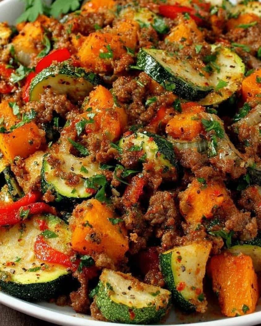 ground beef zucchini sweet potato