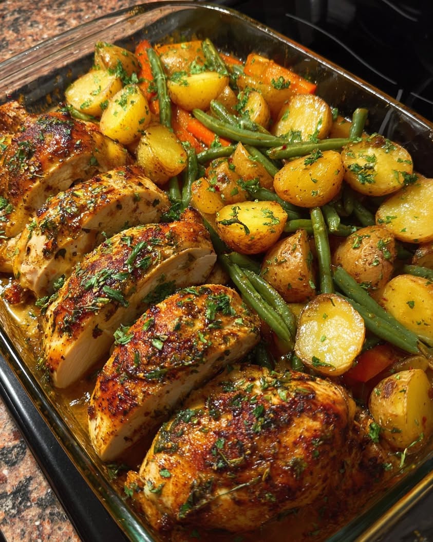 herb roasted chicken potatoes veggies