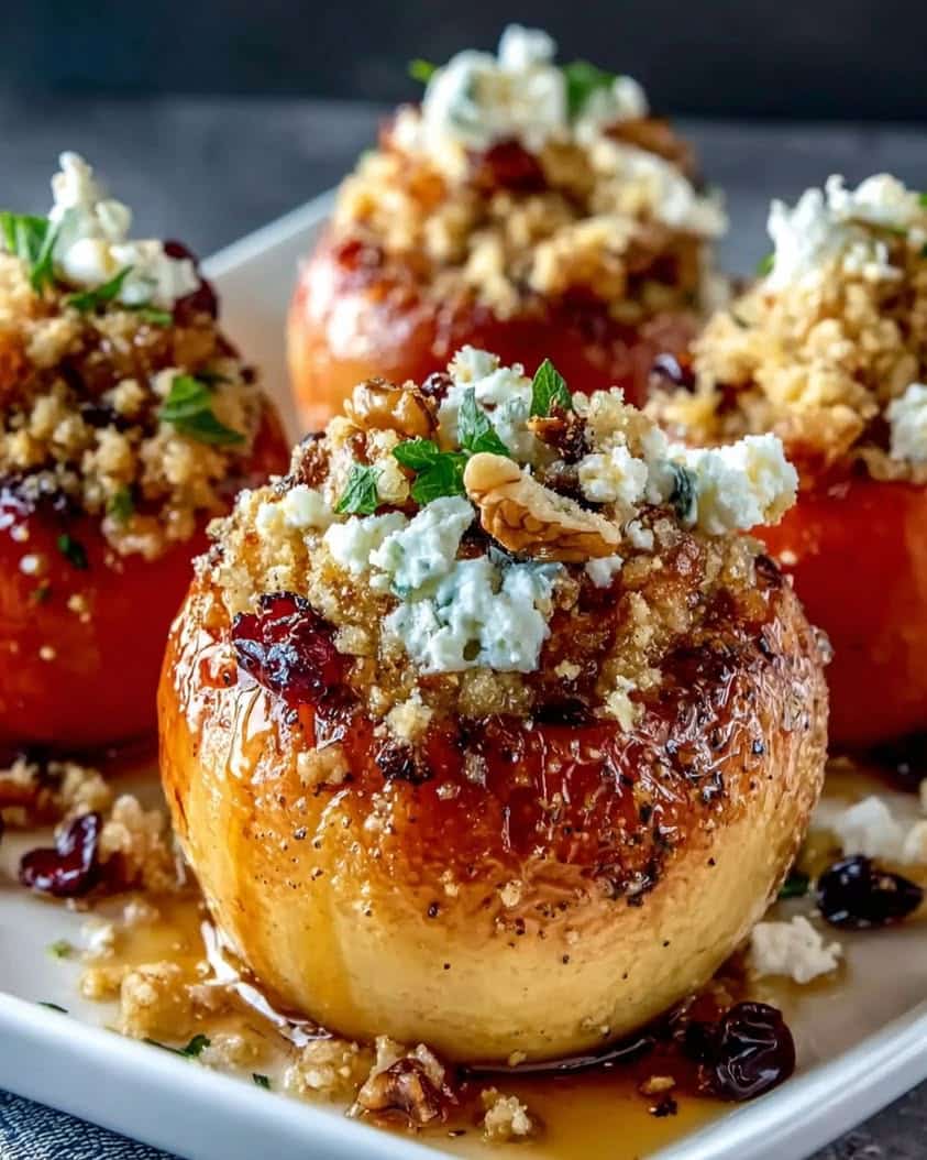 honey baked apples cranberry crumble