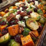 honey roasted sweet potato brussels sprouts