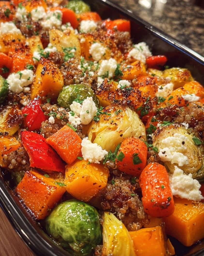 maple cinnamon roasted veggies turkey quinoa