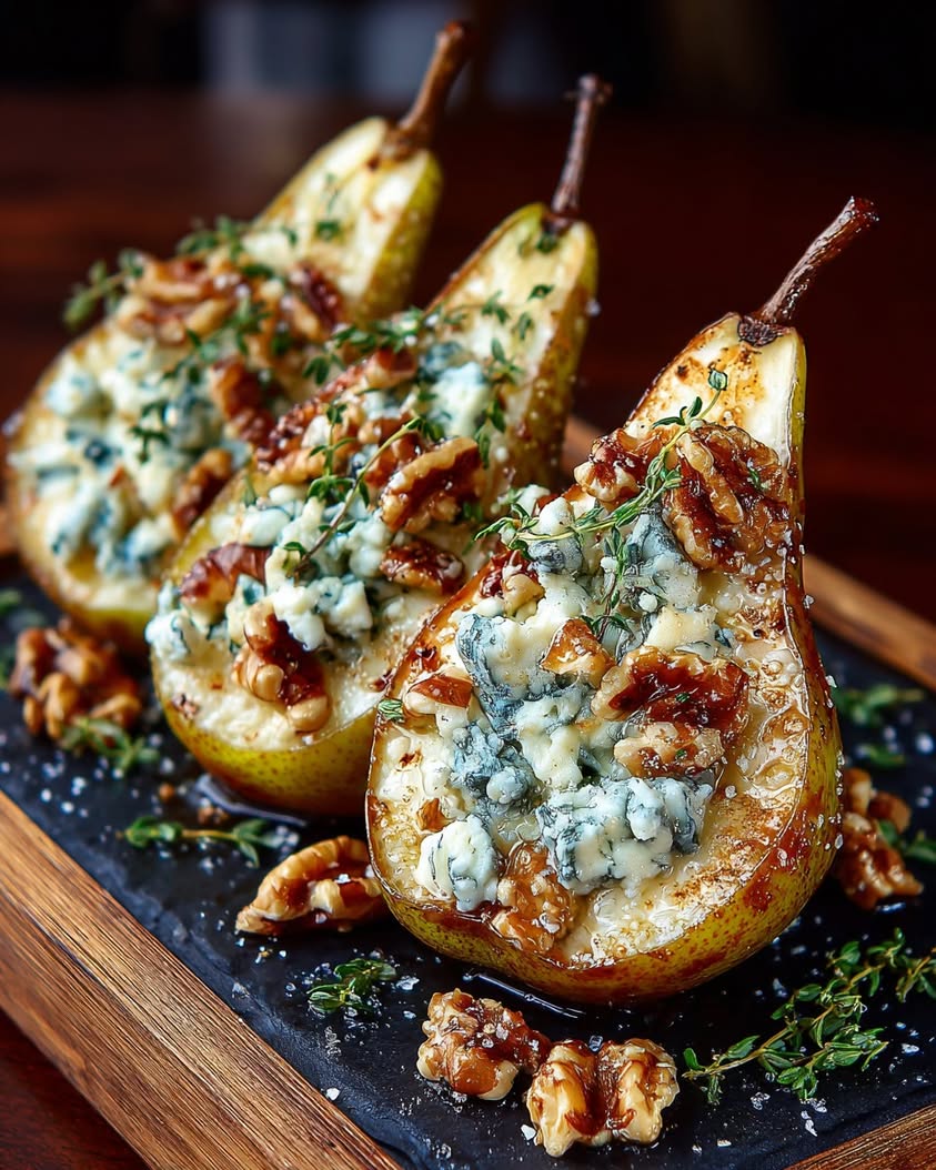 maple glazed brie pecan pear cups