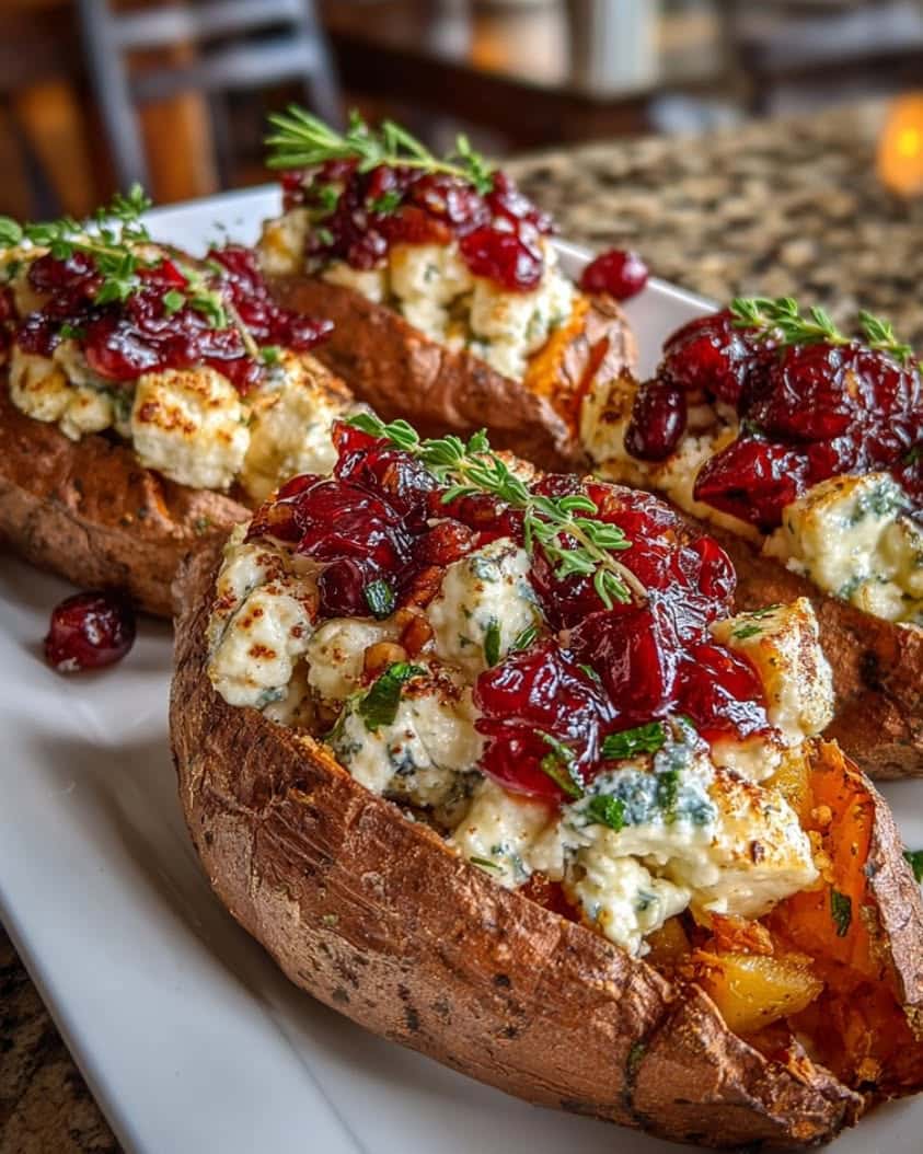 maple pecan brie stuffed sweet potatoes 1