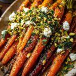 maple roasted carrots feta pistachios