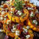 maple roasted delicata squash feta