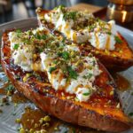 maple roasted sweet potato boats
