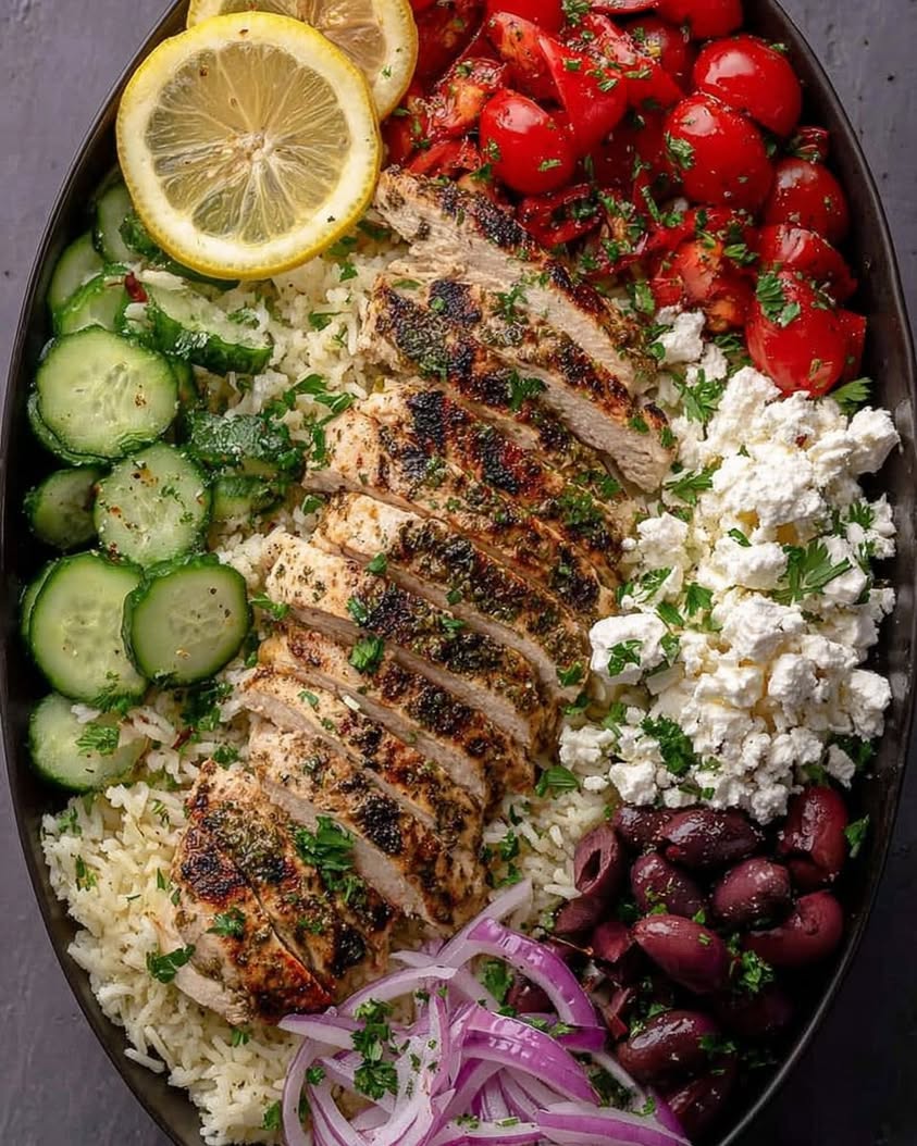 mediterranean chicken rice bowl 1