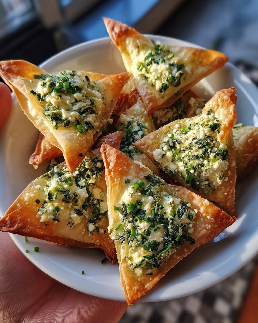 mediterranean spinach feta crisps 1