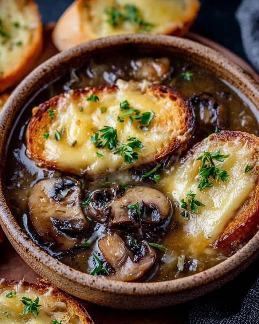 mushroom caramelized onion soup