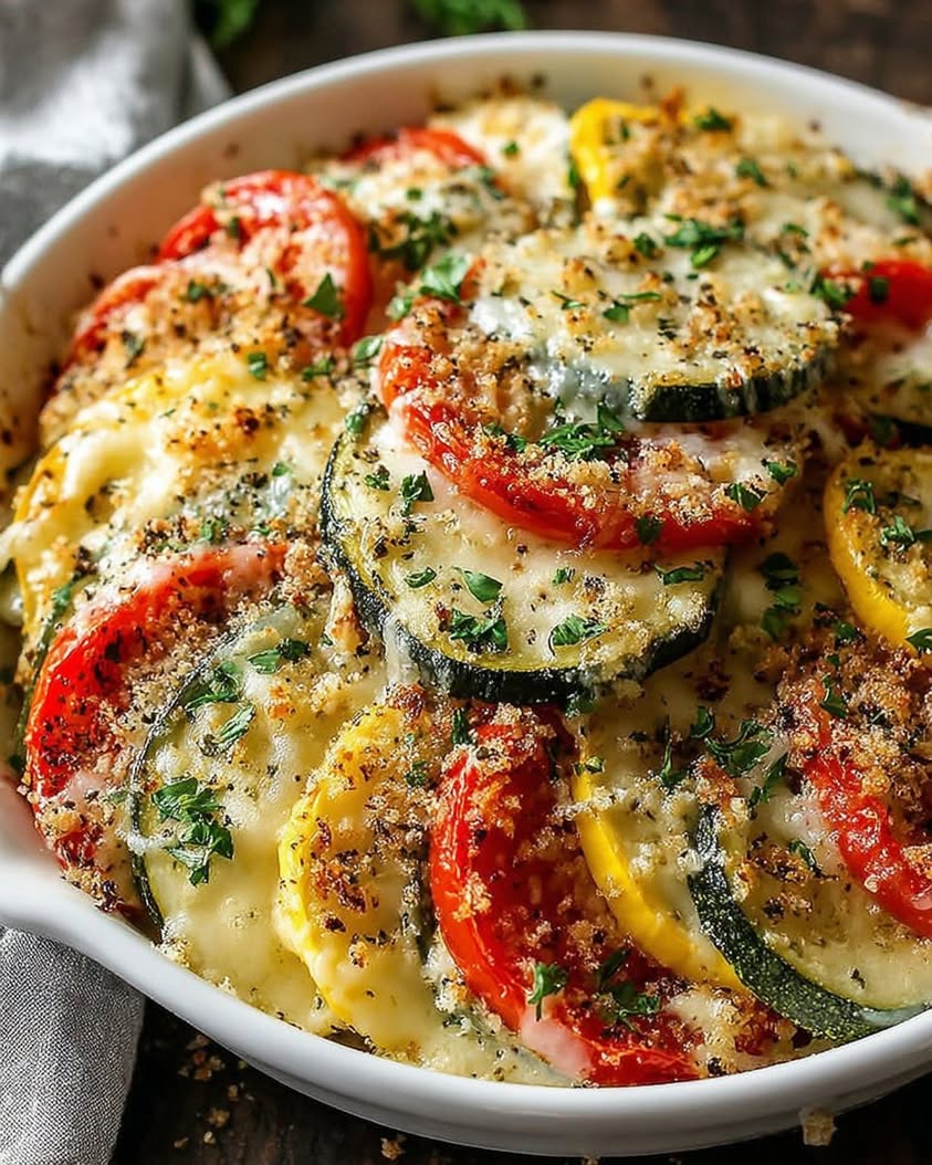 parmesan tomato zucchini bake
