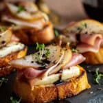 pear brie prosciutto crostini 1