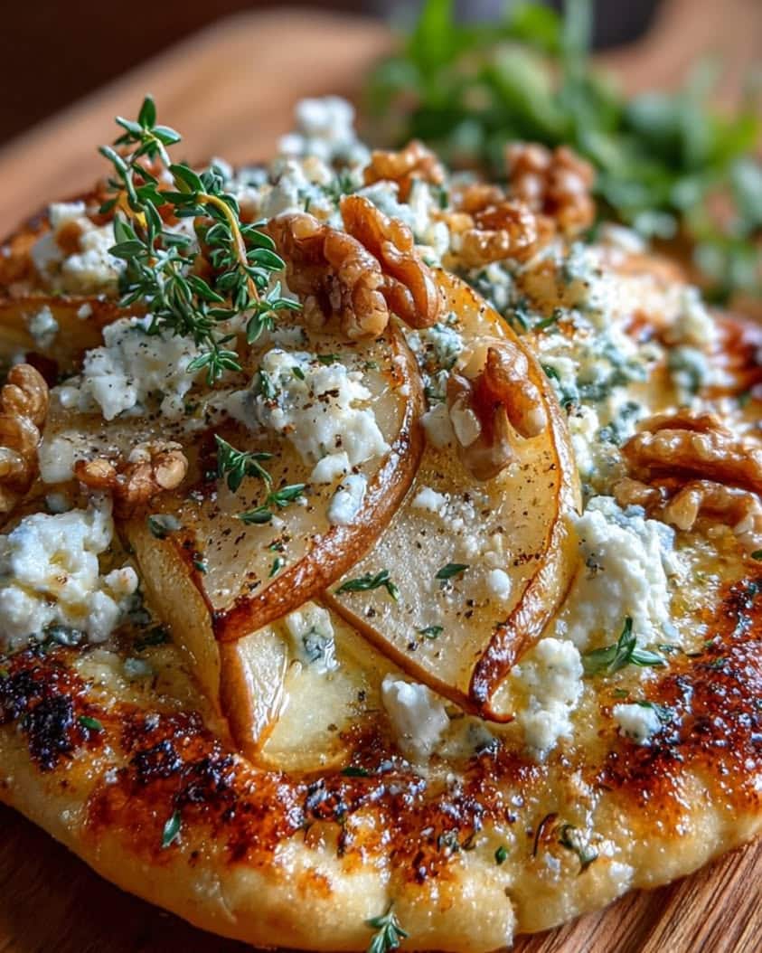 pear gorgonzola flatbread