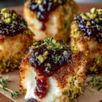 pistachio crusted brie bites