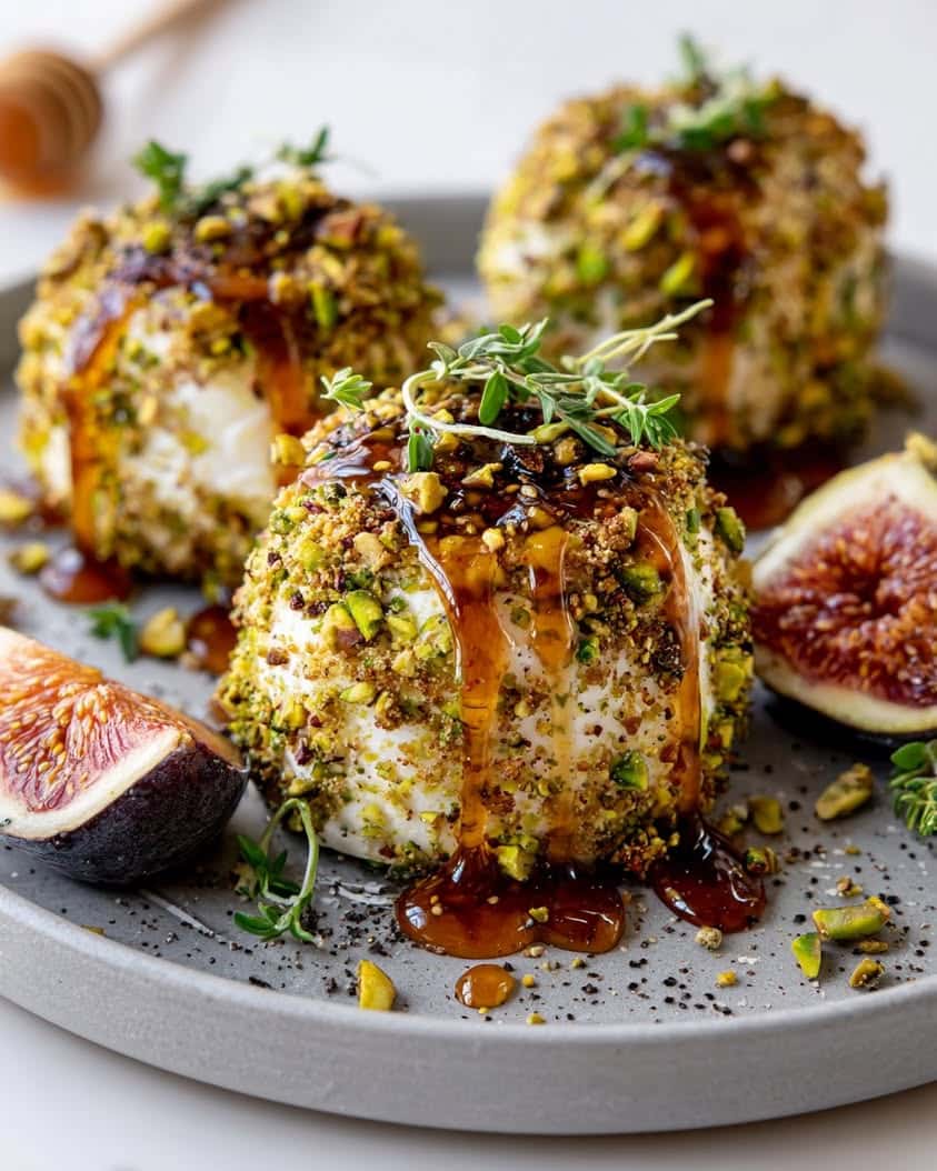 pistachio crusted brie fig jam