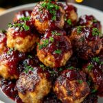 quick christmas cranberry chicken meatballs