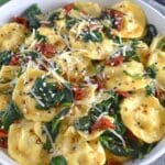 ravioli spinach sun dried tomatoes artichokes