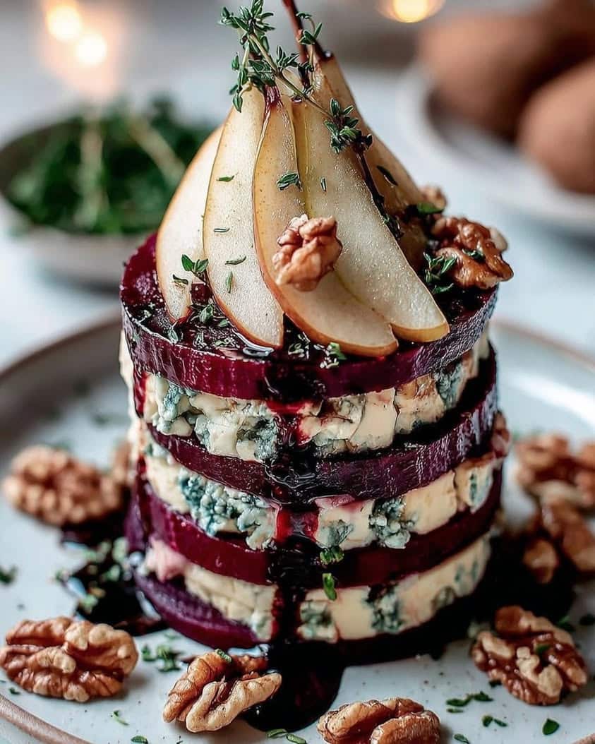 roasted beet blue cheese towers 1
