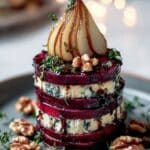 roasted beet blue cheese towers